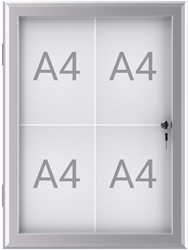 Vitrine murale intérieur/extérieur MAULexcite tableau blanc 4x A4 avec serrure 1 Stuk