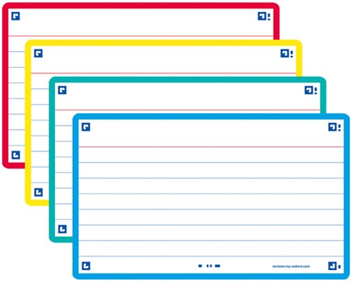 Flashcard Oxf 2.0 75x125mm 80vel 250gr lijn ass 80 Vel