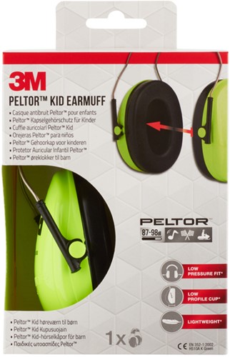 Casque anti bruit 3M Peltor pour enfant H510AK (87-98 db) vert néon 1 Stuk