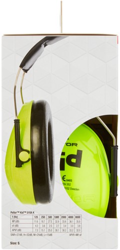 Casque anti bruit 3M Peltor pour enfant H510AK (87-98 db) vert néon 1 Stuk-2