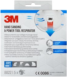 Masque de protection 3M ponçage 8822 FFP2 avec soupape 5 pièces 5 Stuk