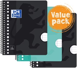 Bloc de cours Oxford A5+ ligné 17 perf 160 pages 80g Lot économique assorti 3 pièces 3 Stuk