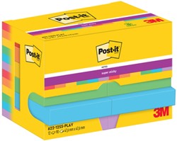 Bloc-mémos Post-it 622 Super Sticky 47,6x47,6mm Playful 12 pièces 12 Stuk