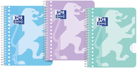 Collegeblk Oxf School A5+ ln 17gaats 160pag pastel 3 Stuk