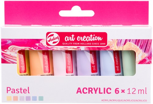 Peinture acrylique Talens Art Creation Pastel 12ml set 6 couleurs 6 Stuk