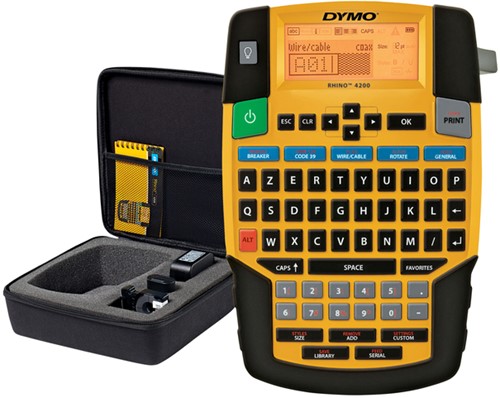 Etiqueteuse Dymo Rhino 4200 Industriel Azerty 19mm jaune coffret 1 Stuk-2