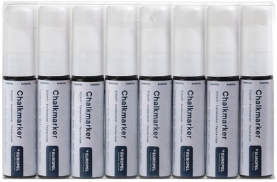 Marqueur craie Europel 15mm blanc étui 8 pièces 8 Stuk