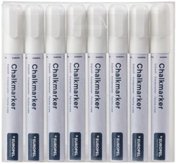 Marqueur craie Europel 6mm blanc étui 8 pièces 8 Stuk