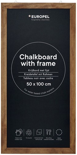 Ardoise murale Europel avec cadre 50x100cm naturel 1 Stuk-2