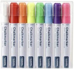 Marqueur craie Europel 6mm assorti étui 8 pièces 8 Stuk