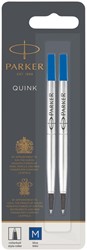 Recharge roller Parker Quink Medium bleu blister 2 pièces 2 Stuk