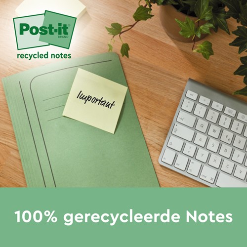 Memoblok Post-it 654 RSS12CY 76x76mm geel 14+4 18 Stuk-3