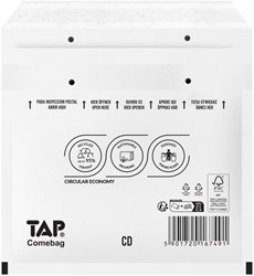 Enveloppe à bulles TAP Comebag pour CD 200x175mm blanc 100 pièces 100 Doos