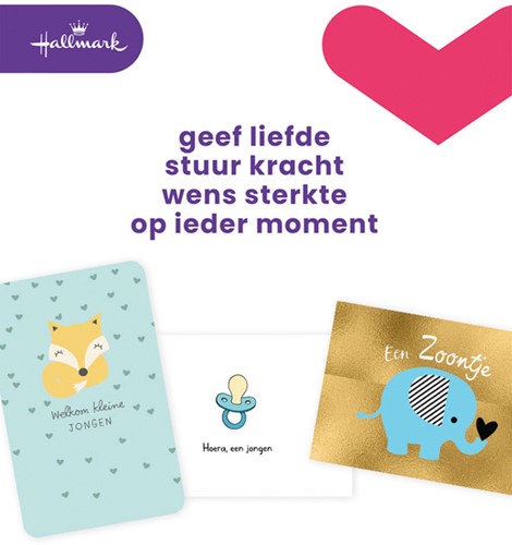 Wenskaart Hallmark Business Box geboorte zoon 6 Stuk