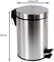 Pedaalemmer BRASQ 12 liter rvs 1 Stuk-3
