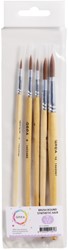 Penseel Qrea synthetisch haar  set à 5 breedtes 5 Stuk
