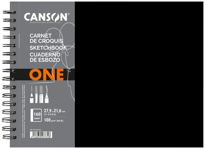 Carnet de croquis Canson Art Book One 27,9x21,6cm 100g 80fls spirale 1 Stuk  bij Bonnet Office Supplies
