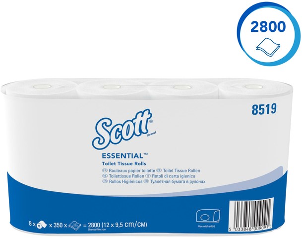 Rouleaux De Serviettes Scott - Format 8x15 Pouces - 500 Feuilles Par Rouleau - Lot De 4 Rouleaux