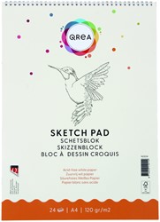 Bloc à croquis Qrea A4 24 feuilles 120g spirale 24 Vel