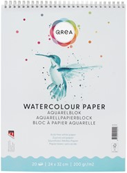 Bloc aquarelle Qrea 24x32cm 20 feuilles 200g spirale 20 Vel