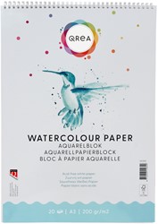 Bloc aquarelle Qrea A3 20 feuilles 200g spirale 20 Vel
