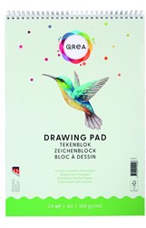 Bloc à dessin Qrea A3 24 feuilles 160g spirale 24 Vel