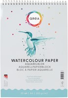 Bloc aquarelle Qrea A4 20 feuilles 200g spirale 20 Vel