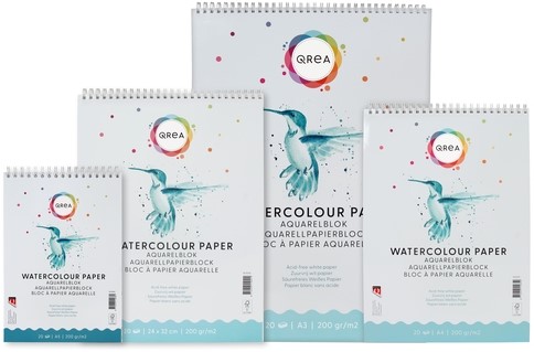 Bloc aquarelle Qrea A4 20 feuilles 200g spirale 20 Vel-2