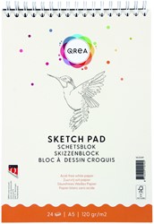 Bloc à croquis Qrea A5 24 feuilles 120g spirale 24 Vel