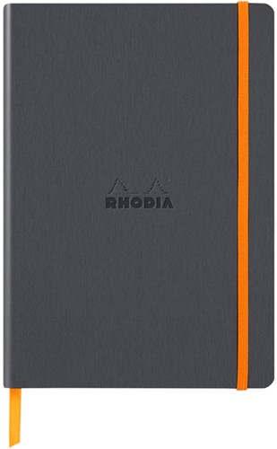 Notitieboek Rhodia A5 lijn 80 vel 90gr titanium 1 Stuk