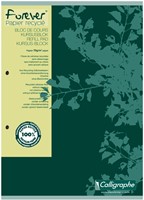 Bloc de cours Clairefontaine Forever Calligraphe A4 ligné 2 perf 200 pages 70g vert 1 Stuk