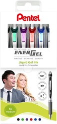Roller gel Pentel BL77 EnerGel Medium assorti 6 pièces 6 Stuk