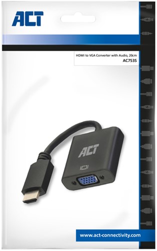 Adapter ACT HDMI naar VGA met audio 0.15 meter 1 Stuk-2