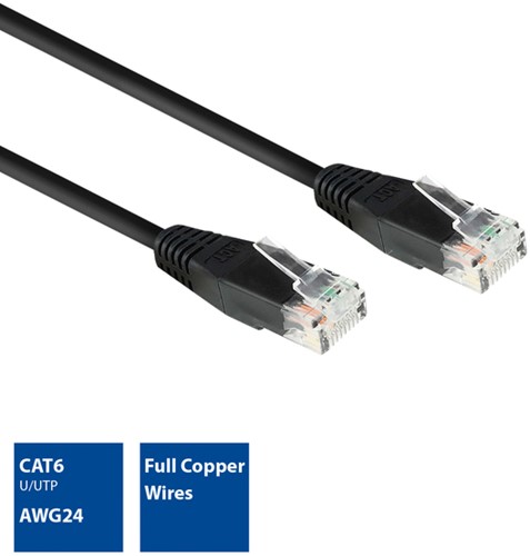 Kabel ACT CAT6 Network koper 5 meter zwart 1 Stuk-3