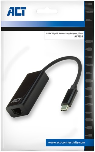 Adaptateur ACT USB-C ver Ethernet Gigabit 0,15m 1 Stuk-2