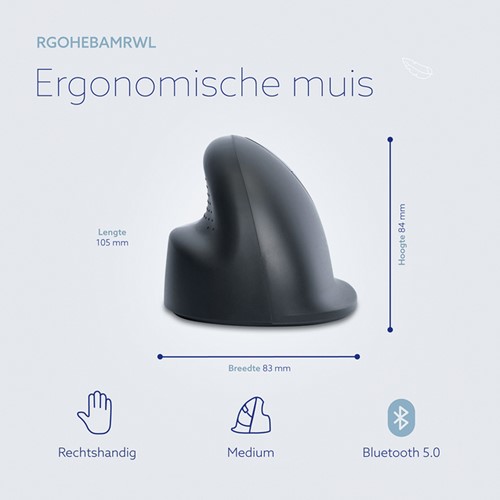 Ergonomisch muis R-Go HE Basic Wireless Rechts M 1 Stuk-3