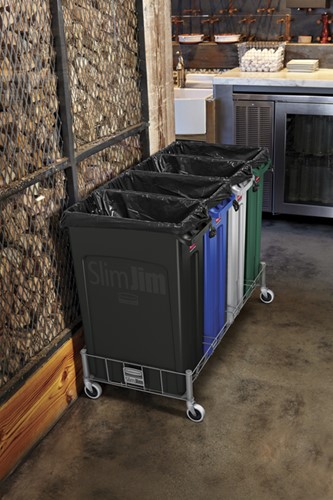 Collecteur Rubbermaid Slim Jim Vented avec conduits d'aération 60L gris 1 Stuk-3