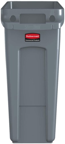 Collecteur Rubbermaid Slim Jim Vented avec conduits d'aération 60L gris 1 Stuk-2