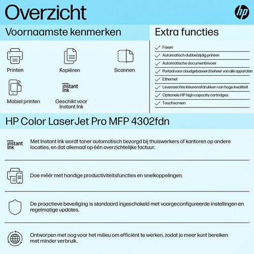 Multifonction Laser HP Color LaserJet 4302fdn 1 Stuk-2