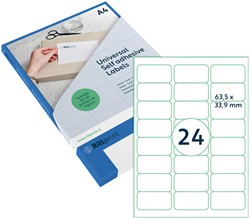 Etiket Rillprint 63.5x33.9mm mat transparant 600st 25 Vel