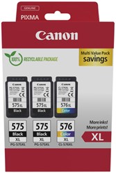Cartouche d'encre Canon PG-575XL + CL576XL 2x noir + couleur 1 Stuk