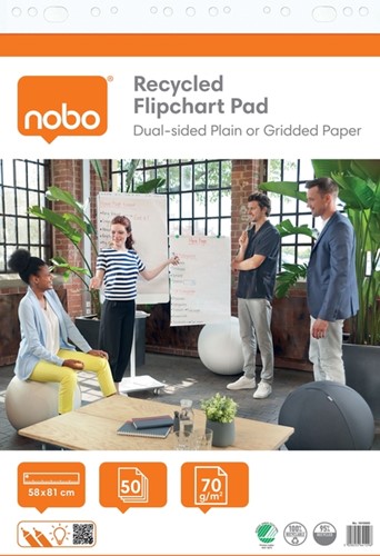 Papier chevalet de conférence Nobo Recyclé 58x81cm double face 50 feuilles 1 Stuk