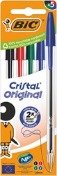 Stylo bille BIC Cristal Medium assorti blister 5 pièces 5 Stuk