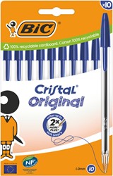 Stylo bille BIC Cristal Medium bleu blister 10 pièces 10 Stuk