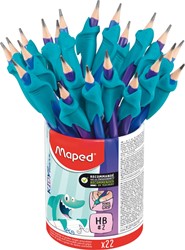 Crayon graphite Maped Jungle Fever embout gomme avec prise Kidy Learn pot 22 pièces bleu 1 Stuk