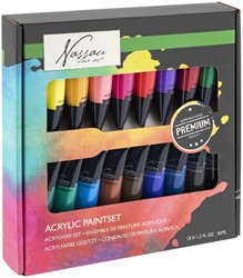 Peinture acrylique Nassau fine art boîte 18 tubes de 36ml 18 Tube
