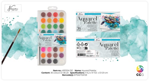 Peinture aquarelle Nassau Fine Art boîte 36 godets 1 Doos-1