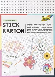 Carte à broder Folia 17,5x24,5cm 300g 40 feuilles blanc 40 Vel