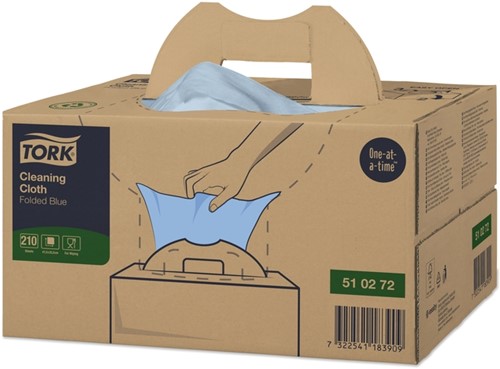 Chiffon de nettoyage Tork Premium W7 510272 Handy Box 1 épaisseur 210 feuilles bleu 210 Vel