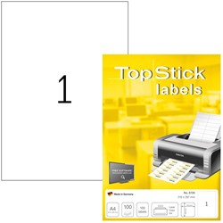 Etiket TopStick 210x297mm wit 100st 100 Vel